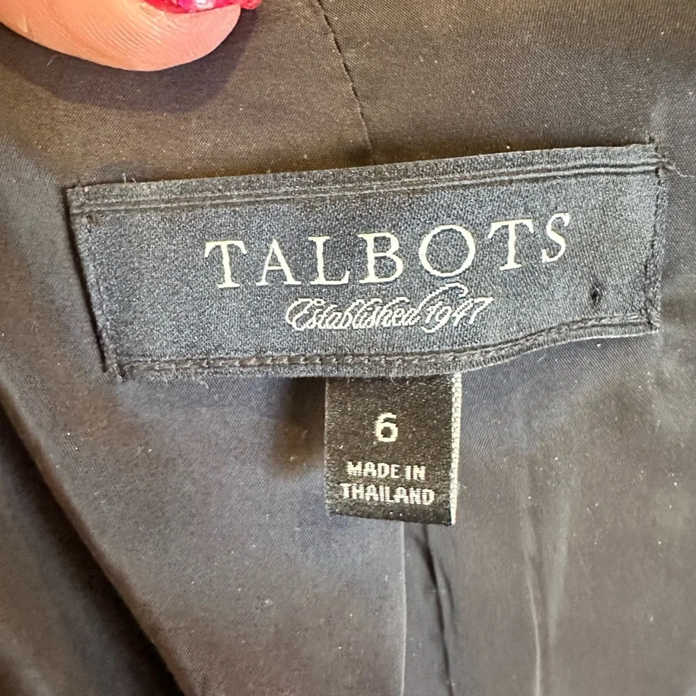 Talbots classic C inspired Black and Gray Tweed Blazer